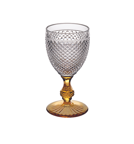 Bicos Bicolor Water Goblet Ambar Stem