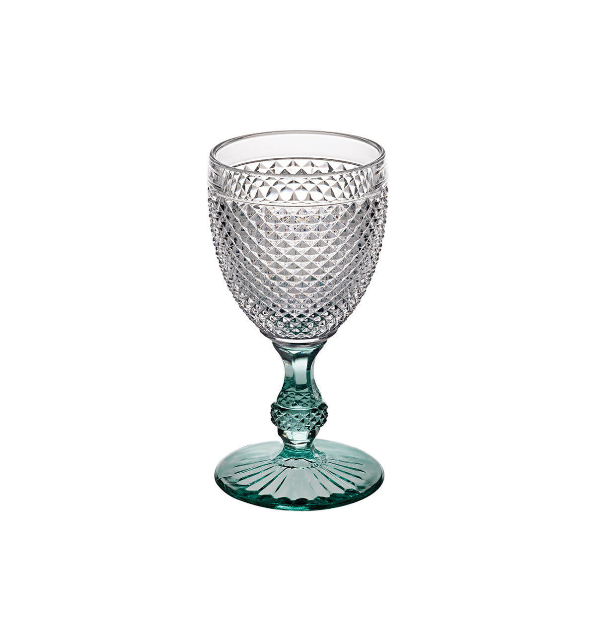 Bicos Bicolor Water Goblet Mint Green Stem