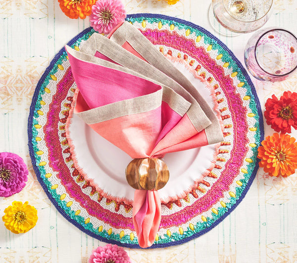 Dip Dye Napkin, Fuchsia & Orange