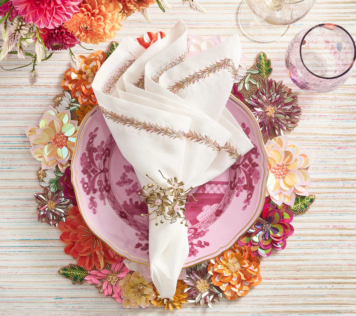 Dahlia Placemat in Multi, Set of 2