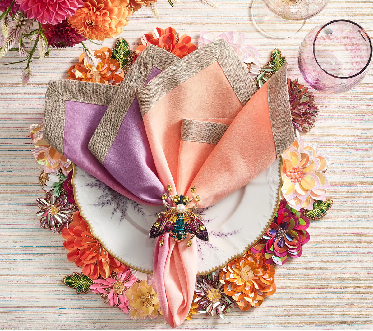 Dahlia Placemat in Multi, Set of 2