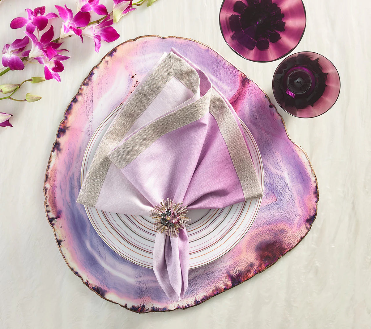 Dip Dye Napkin, Lilac