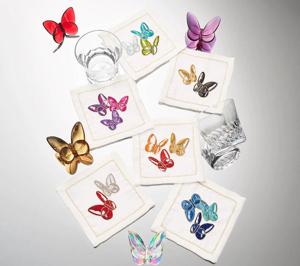 Butterflies Cocktail Napkins in Multi, Set of 6 in a Gift Box