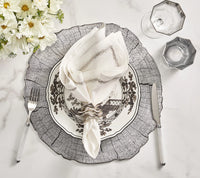 Jardin Napkin in White & Silver