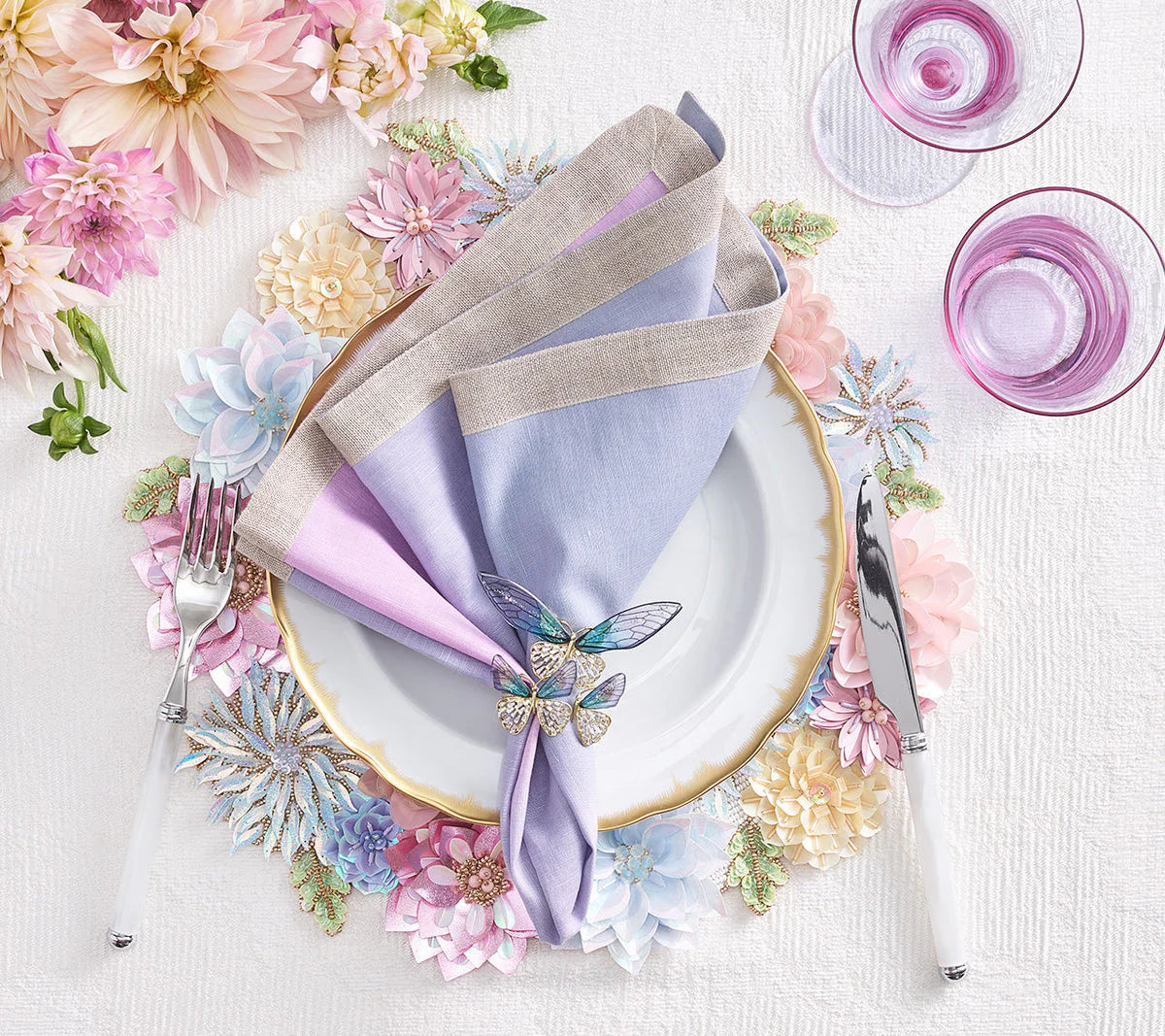 Dahlia Placemat in Sorbet, Set of 2