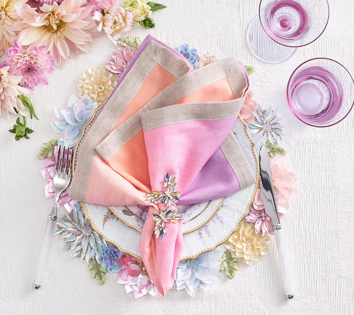 Dahlia Placemat in Sorbet, Set of 2