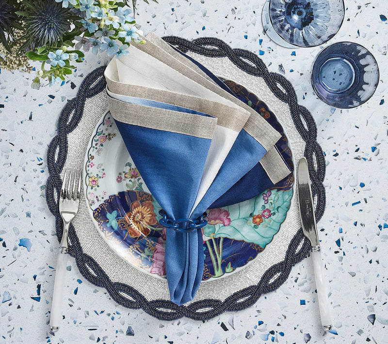 Dip Dye Napkin, Blue & White