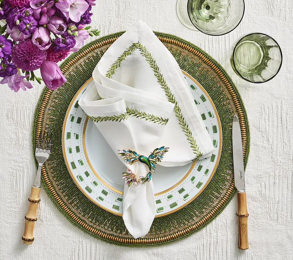 Enamor Placemat in Green & Gold