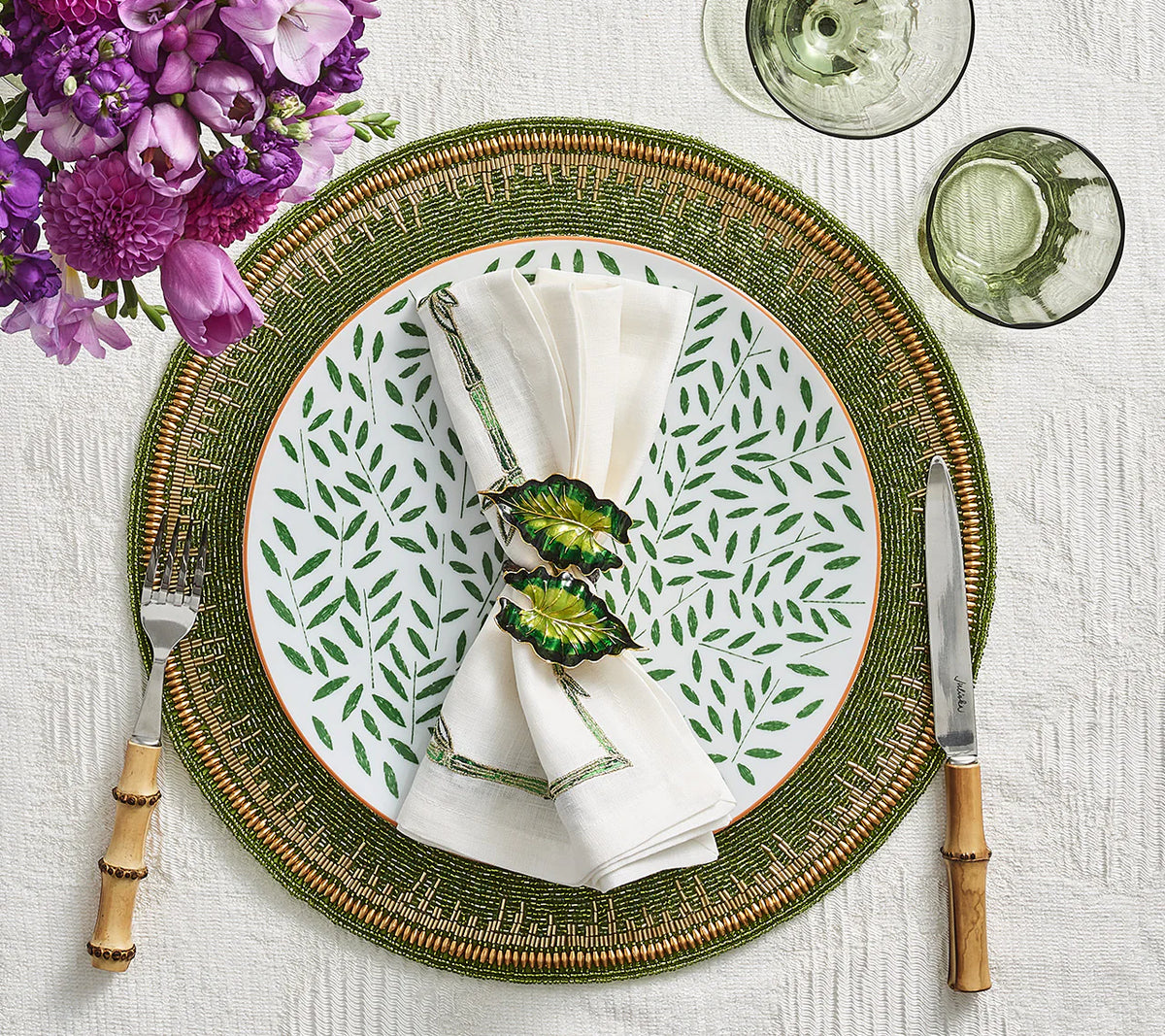 Enamor Placemat in Green & Gold