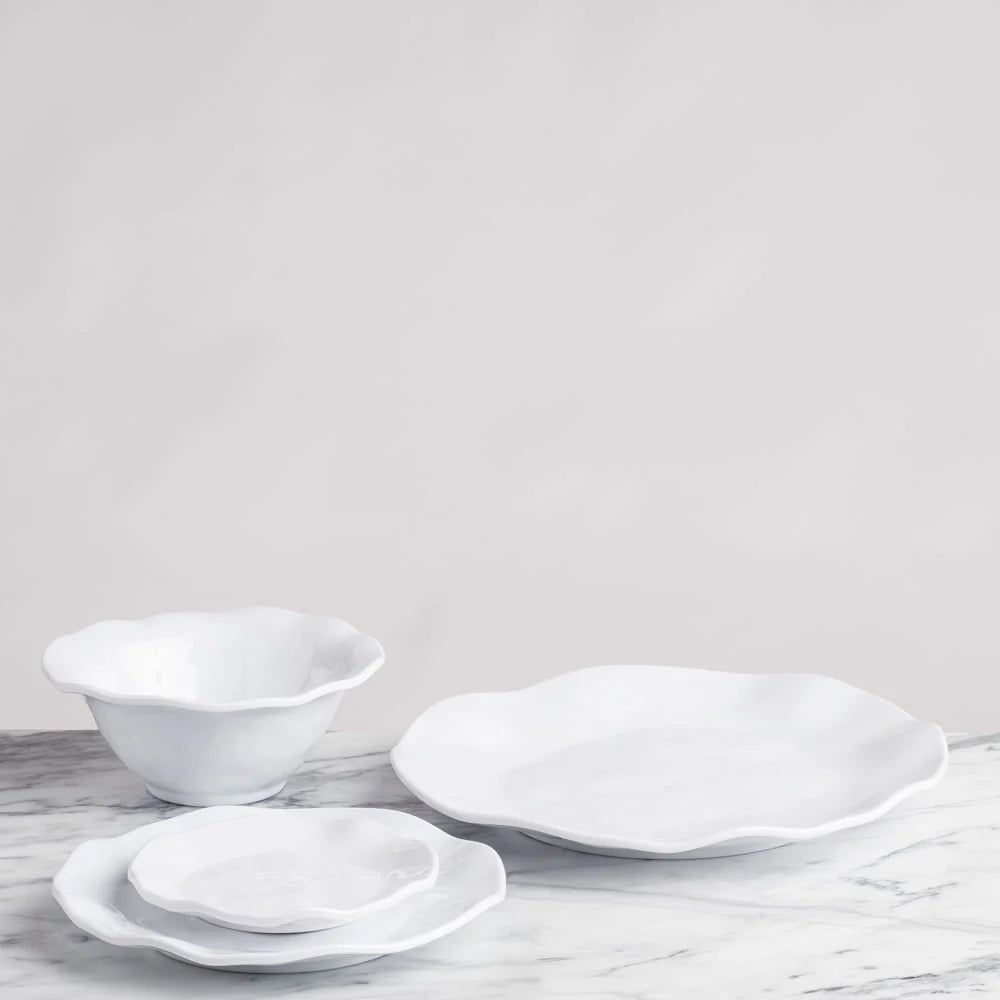 Ruffle White Dinnerware Set of 12pcs