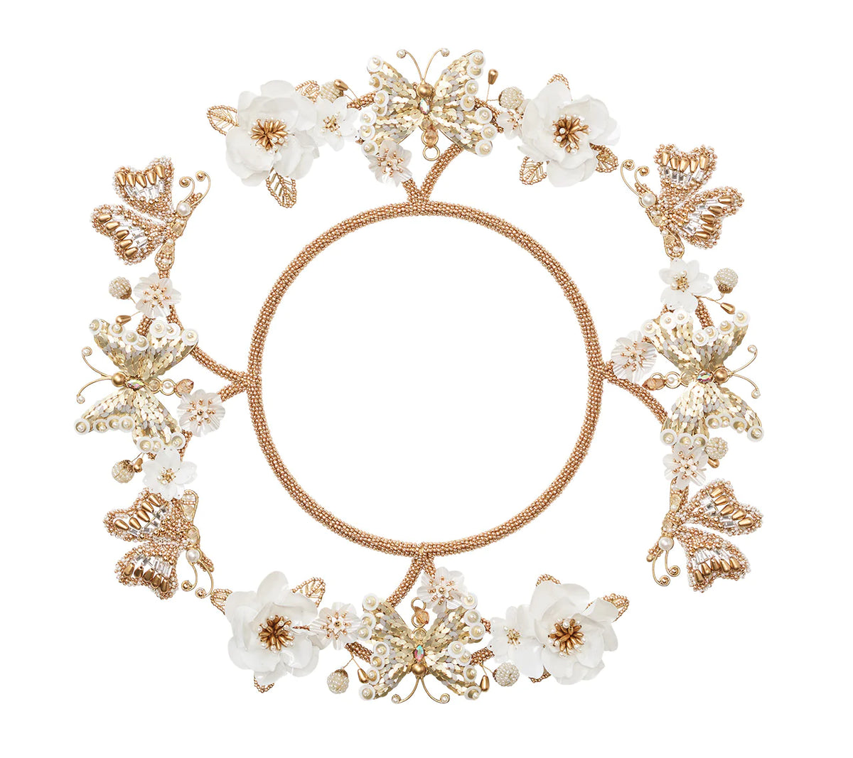 Papillon Charger in Ivory & Gold, Set of 2
