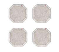Louxor Coasters in Silver & Crystal, Set of 4 in a Gift Box