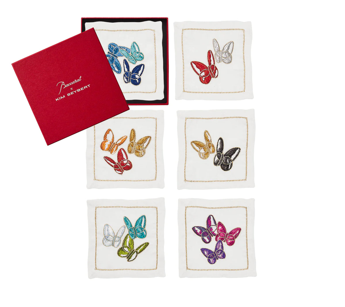 Butterflies Cocktail Napkins in Multi, Set of 6 in a Gift Box