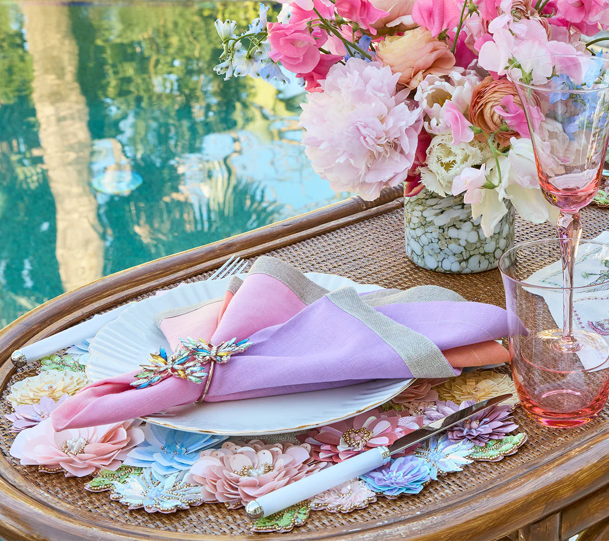 Dahlia Placemat in Sorbet, Set of 2