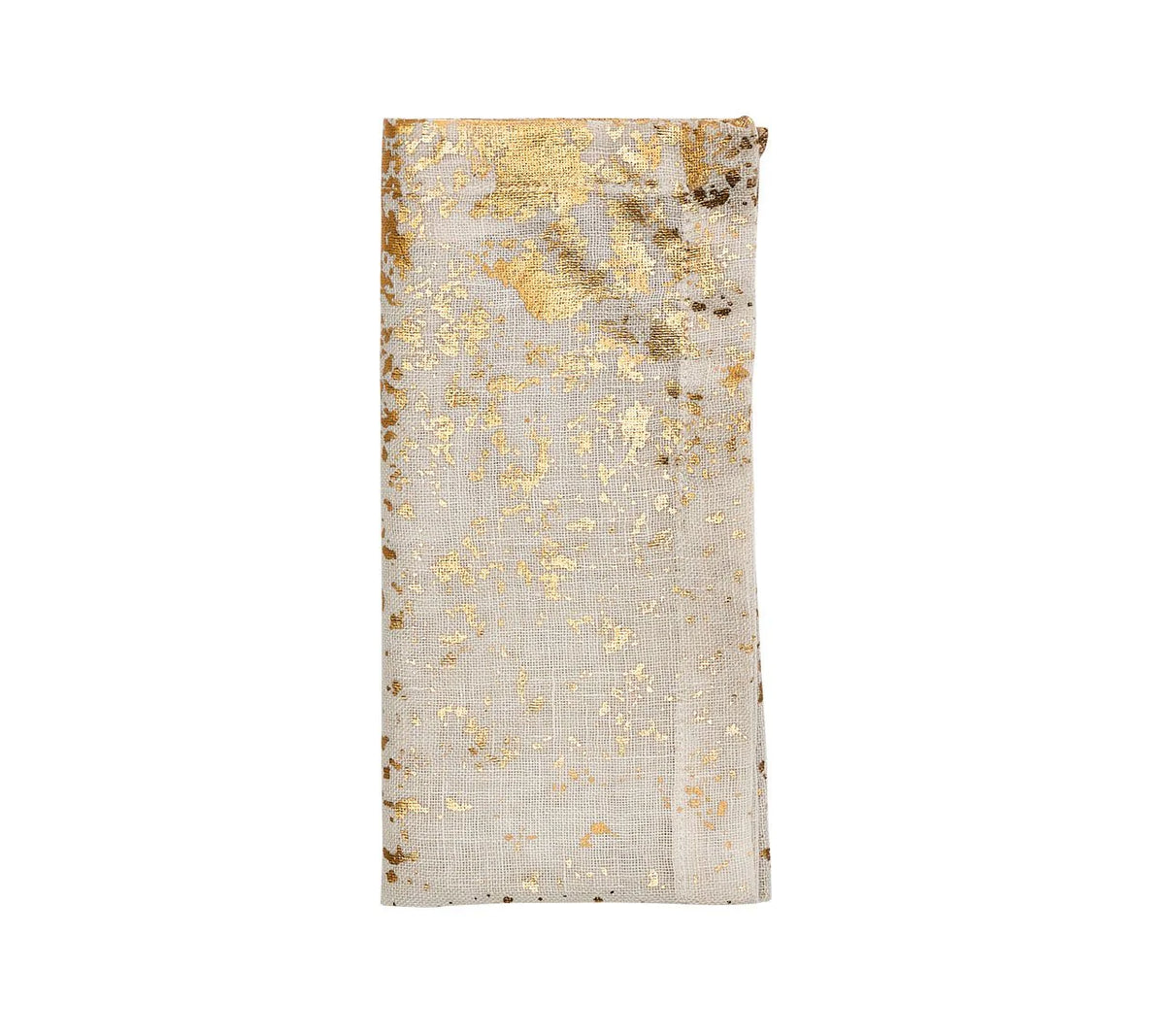 Metafoil Napkin in White & Gold