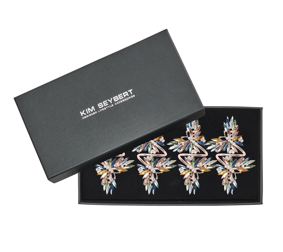 Butterflies Napkin Ring in Multi Set of 4, in a Gift Box