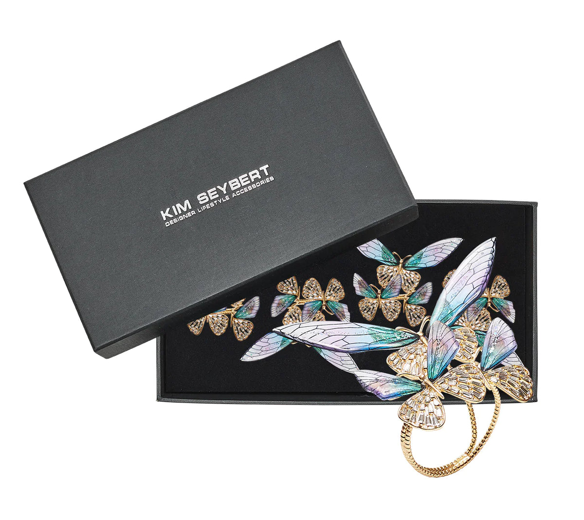 Flutter Napkin Ring in Lilac & Periwinkle, Set of 4 in a Gift Box
