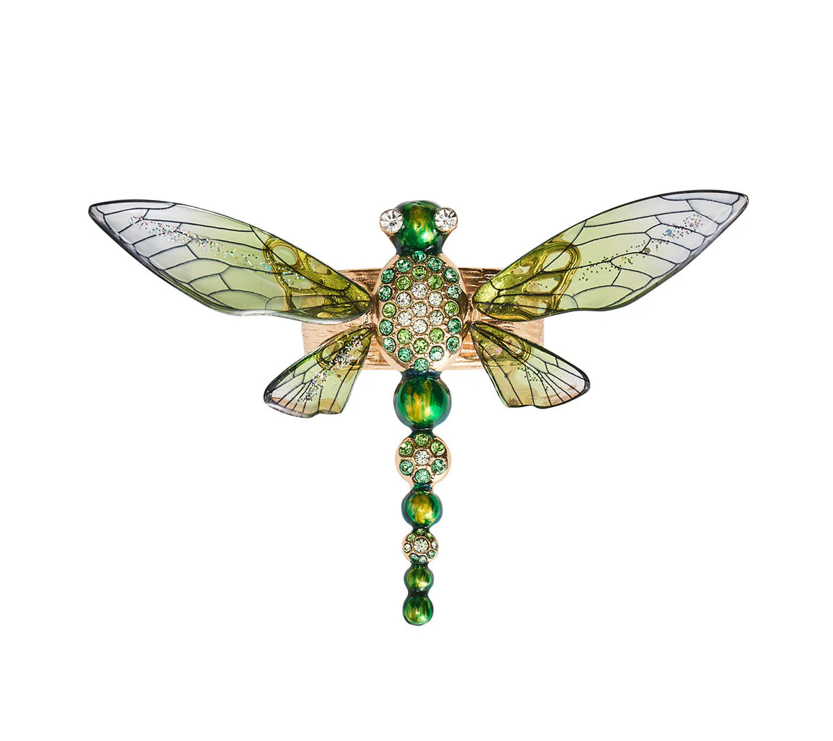 Dragonfly Napkin Ring in Green, Set of 4 in a Gift Box
