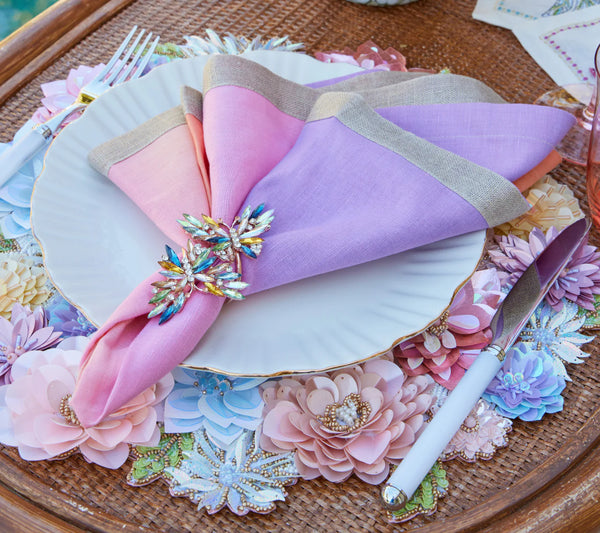 Butterflies Napkin Ring in Multi Set of 4, in a Gift Box