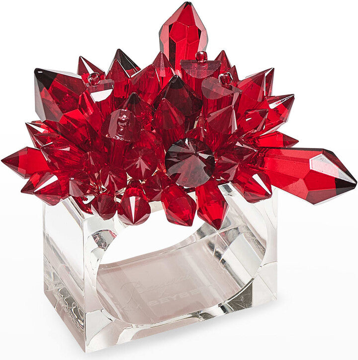 Zénith Napkin Rings in Red, Set of 4 in a Gift Box