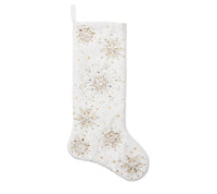 Crystal Frost Stocking in White, Gold & Silver