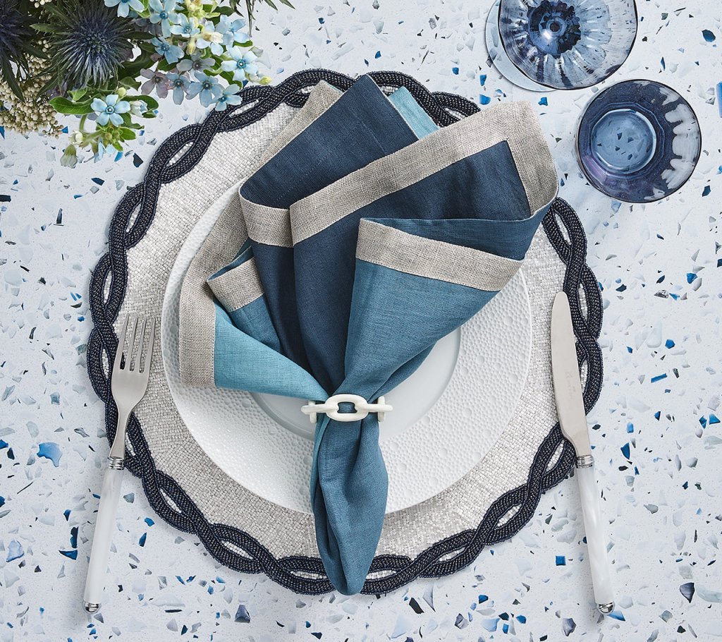 Dip Dye Napkin, Navy & Blue