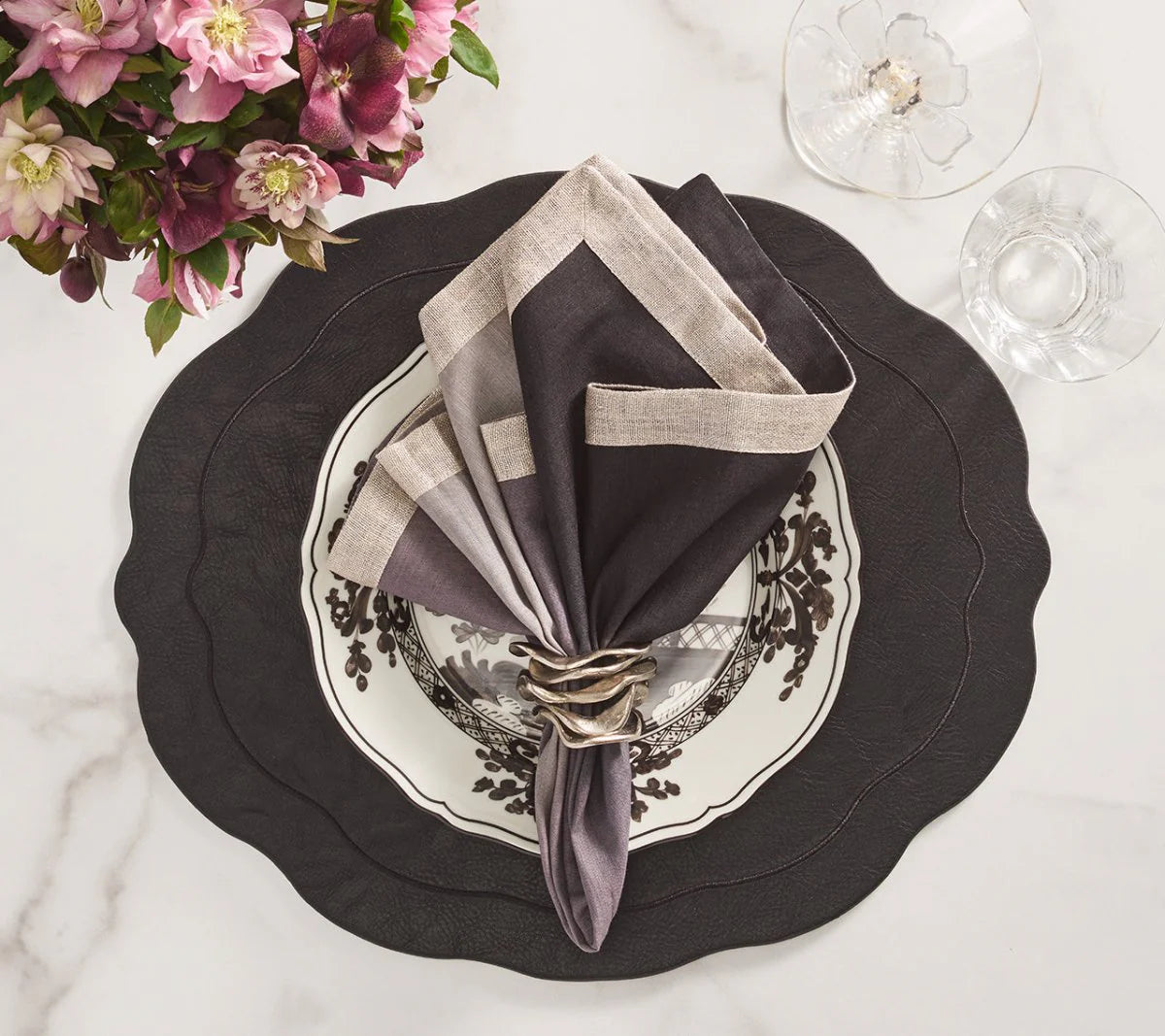 Dip Dye Napkin, Gray & Black