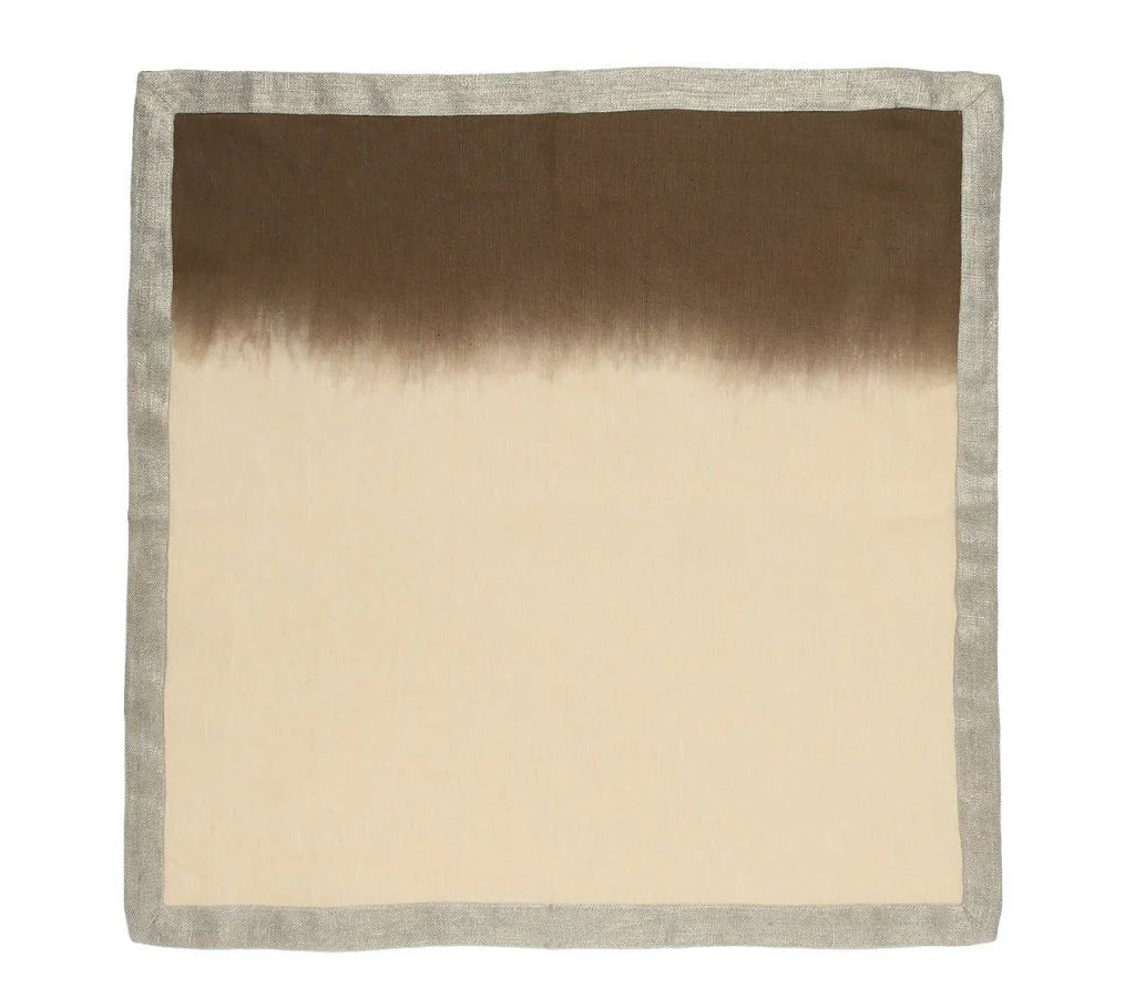 Dip Dye Napkin, Natural, Brown & Gold