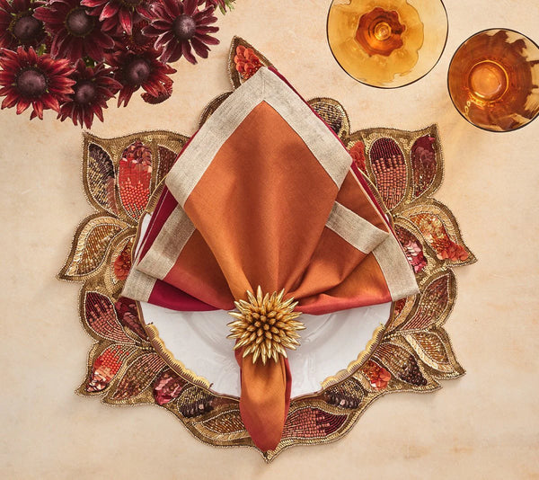 Dip Dye Napkin, Cranberry & Orange