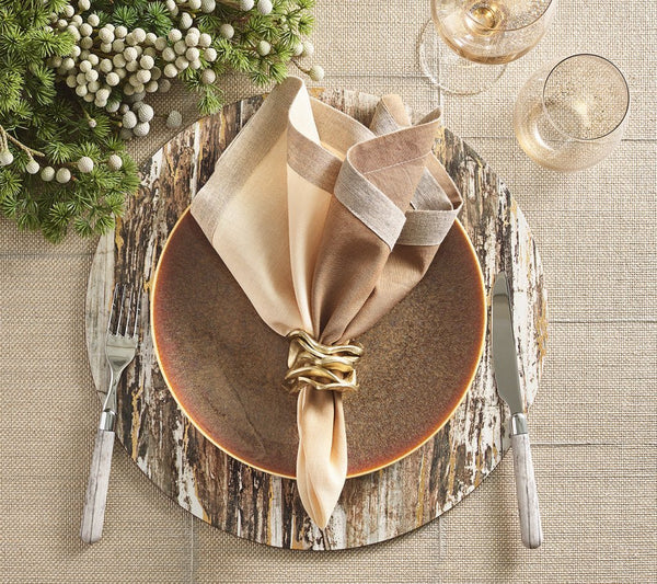 Dip Dye Napkin, Natural, Brown & Gold