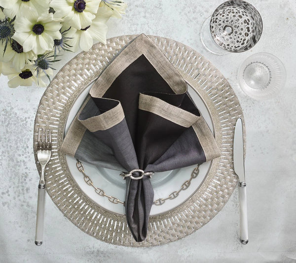 Dip Dye Napkin, Gray & Black