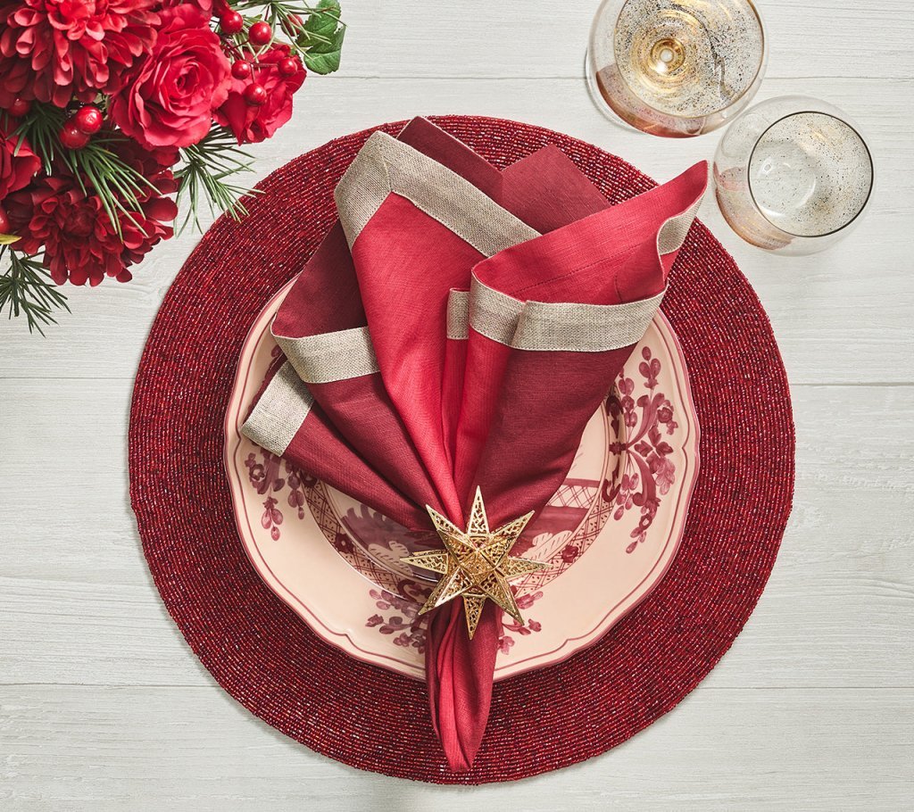 Dip Dye Napkin, Red & Burgundy