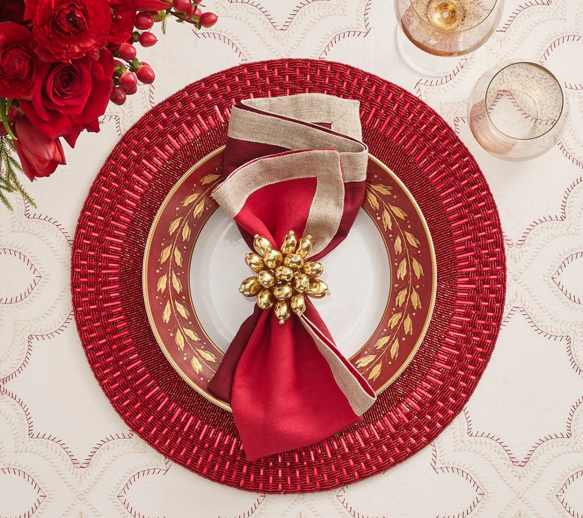 Dip Dye Napkin, Red & Burgundy