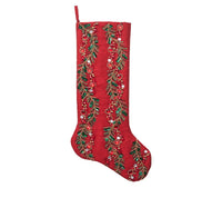 Merry and Bright Stocking in Red, Green & Gold