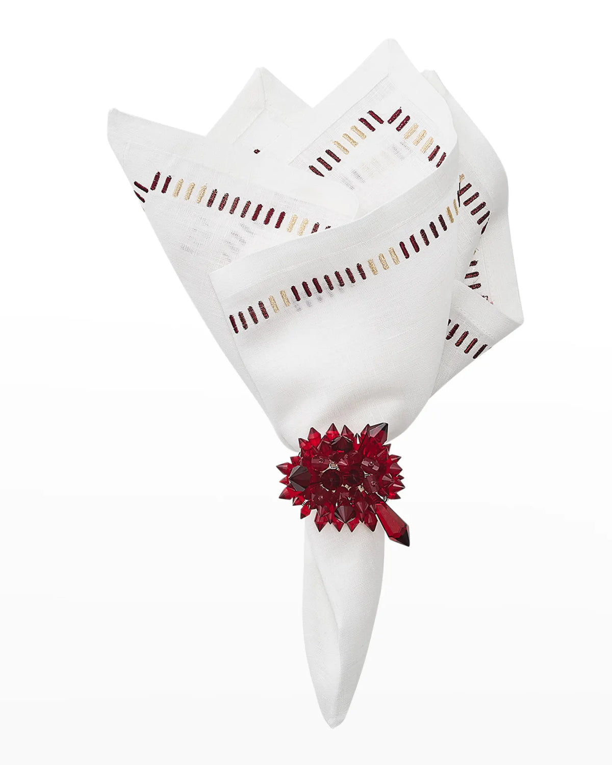 Zénith Napkin Rings in Red, Set of 4 in a Gift Box