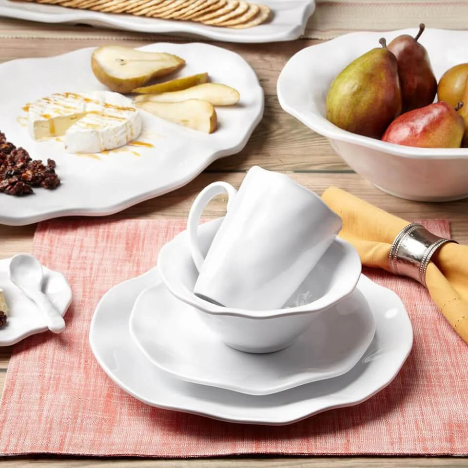Ruffle White Dinnerware Set of 12pcs