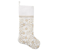 Snowflake Stocking in White, Gold & Silver