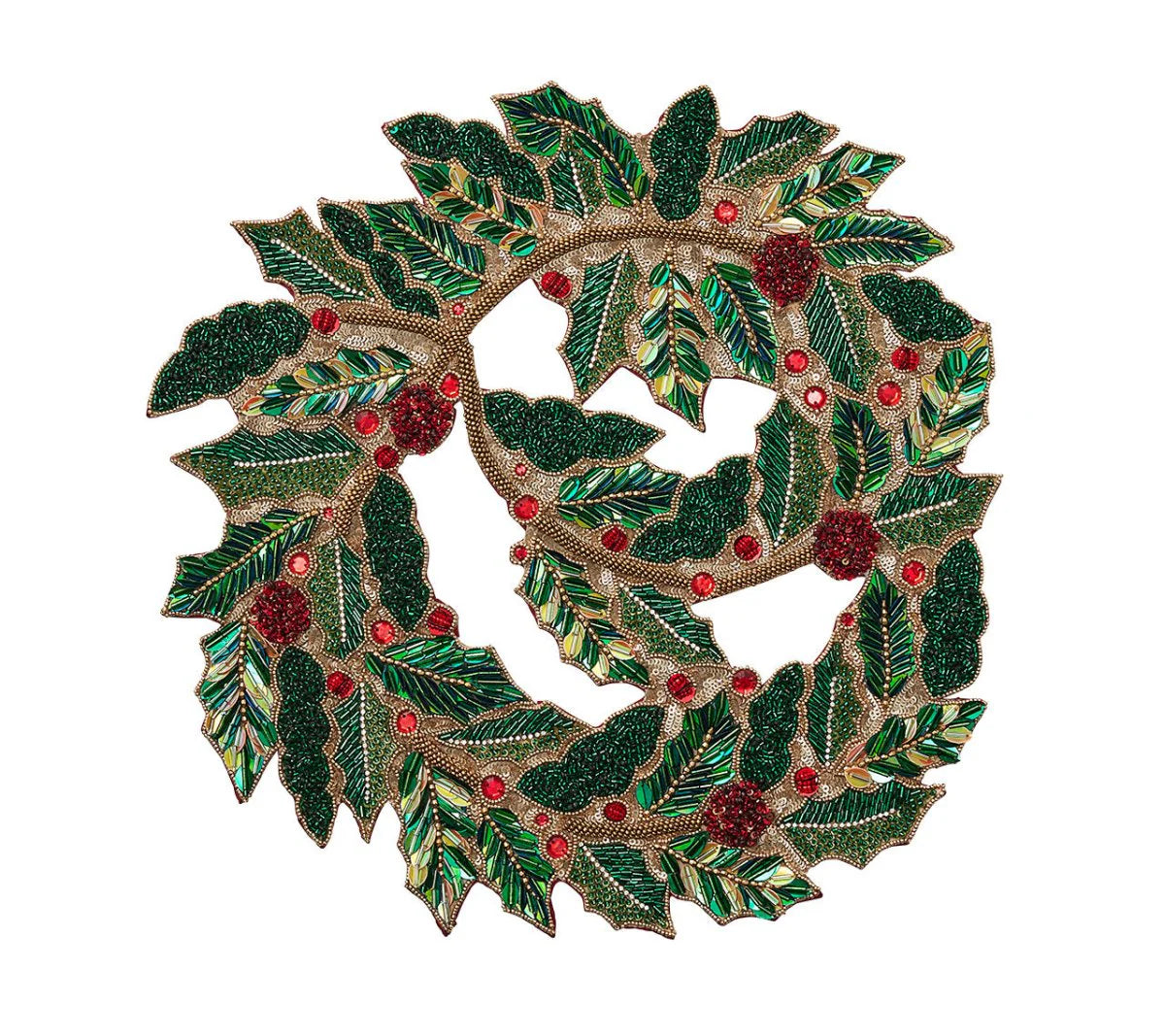 Tidings Placemat in Red, Green & Gold