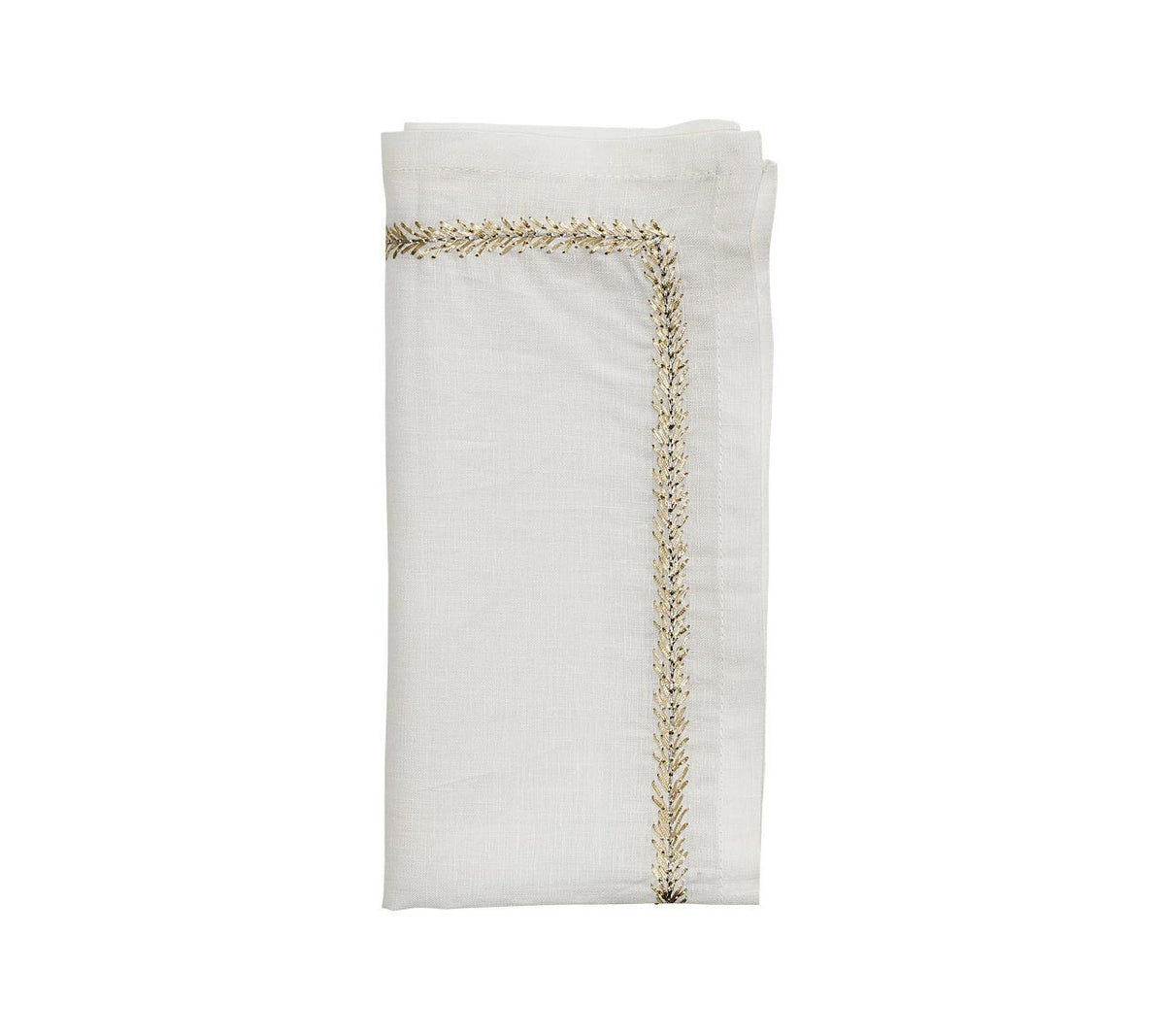 Jardin Napkin in White, Gold & Silver
