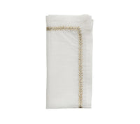 Jardin Napkin in White, Gold & Silver