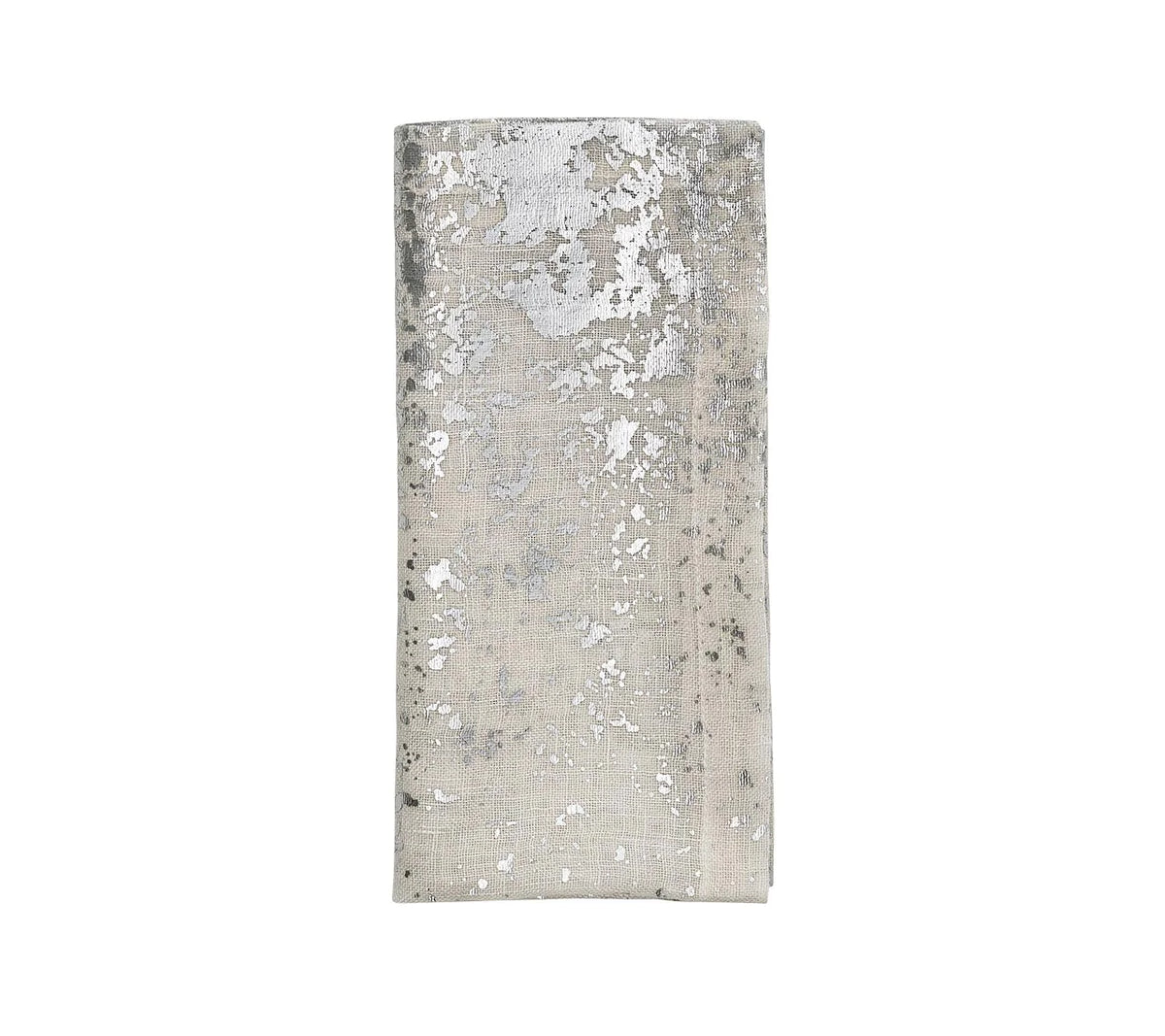 Metafoil Napkin in White & Silver